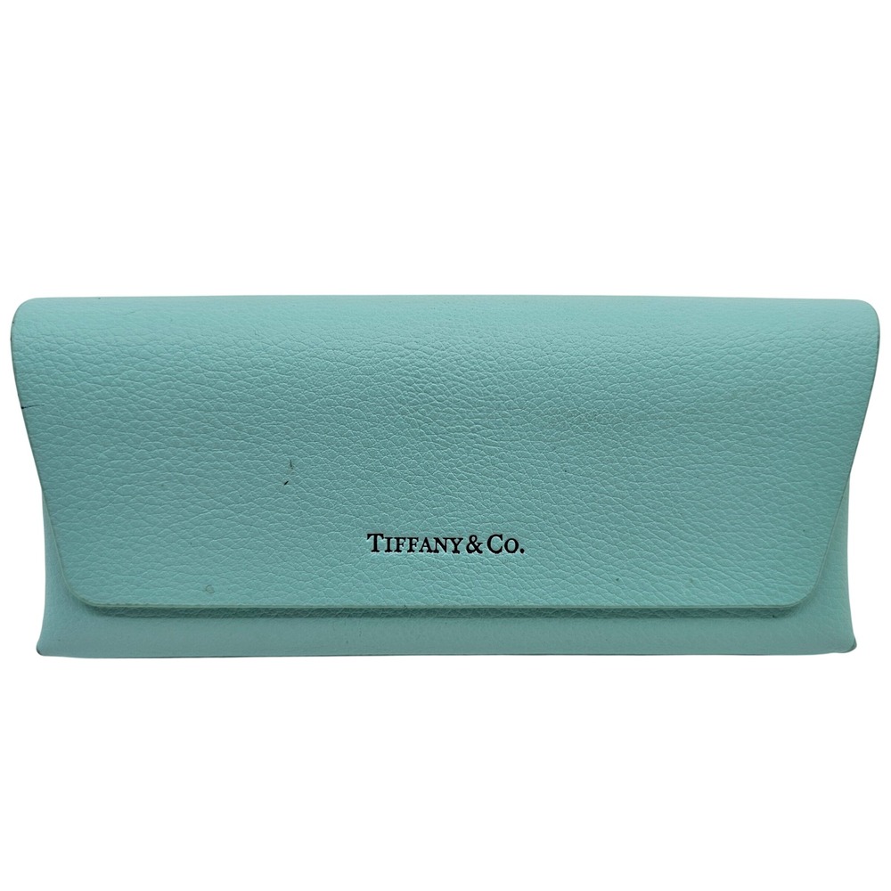 Tiffany & Co Blue Grained Leather Magnetic Eyewear Sunglasses Case Made in Italy